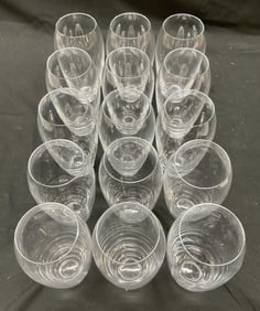 Set 15 Shaped Clear Drinking Glasses