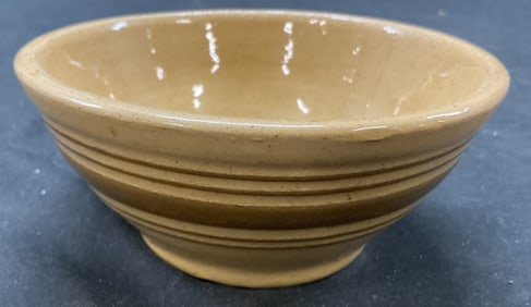 Vtg Brown Tan Small Glazed Ceramic Bowl