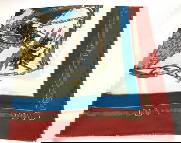 Romeo Del Duca Automobile Print Scarf ITALY