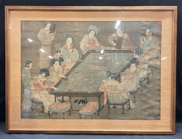 Framed Palace Musicians Five Dynasties Litho