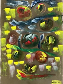 Signed Cheng Jin Abstract Oil Painting