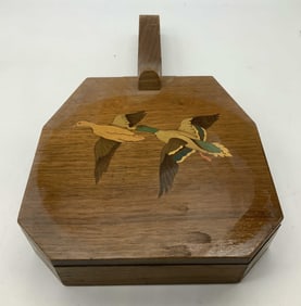 Vntg Wooden Duck Motif Silent Muffler