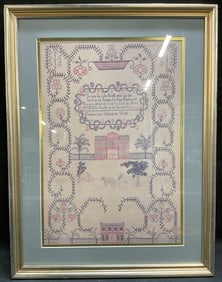 Frmd Richards Cross Stitch Sample Lithograph 25in