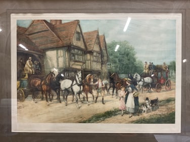 Heywood Hardy Busy Day At Swan Lithograph