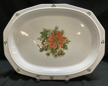 Vtg Pfaltzgraft Poinsettia Crmc Serving Plttr 14in