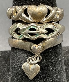 Lot 3 Vintage Sterling Silver Rings