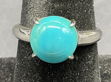 Sterling Silver Blue Cabochon Ring
