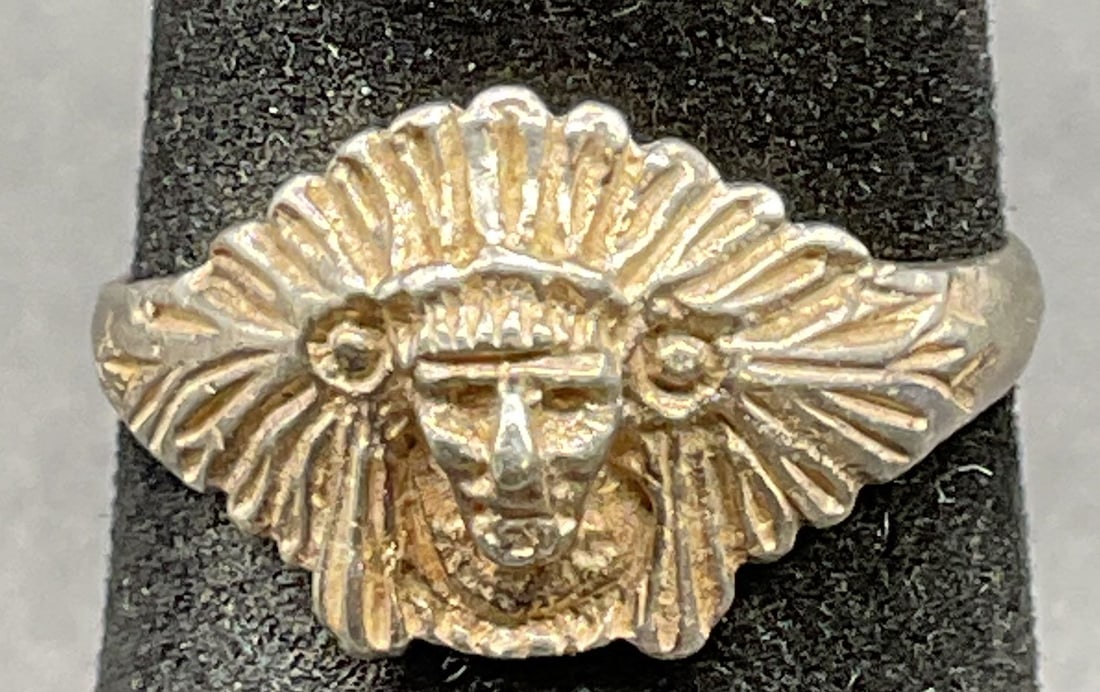 Sterling Silver Native American Head Ring (1 of 6)