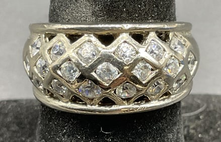 Sterling Silver Clear Semiprecious Ring