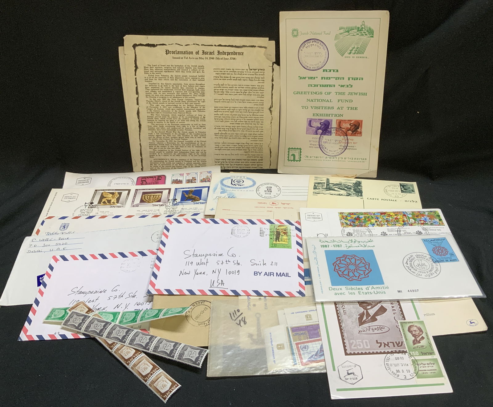 Lot 15+ 1950-1960s Israeli Stamps & Ephemera (1 of 9)