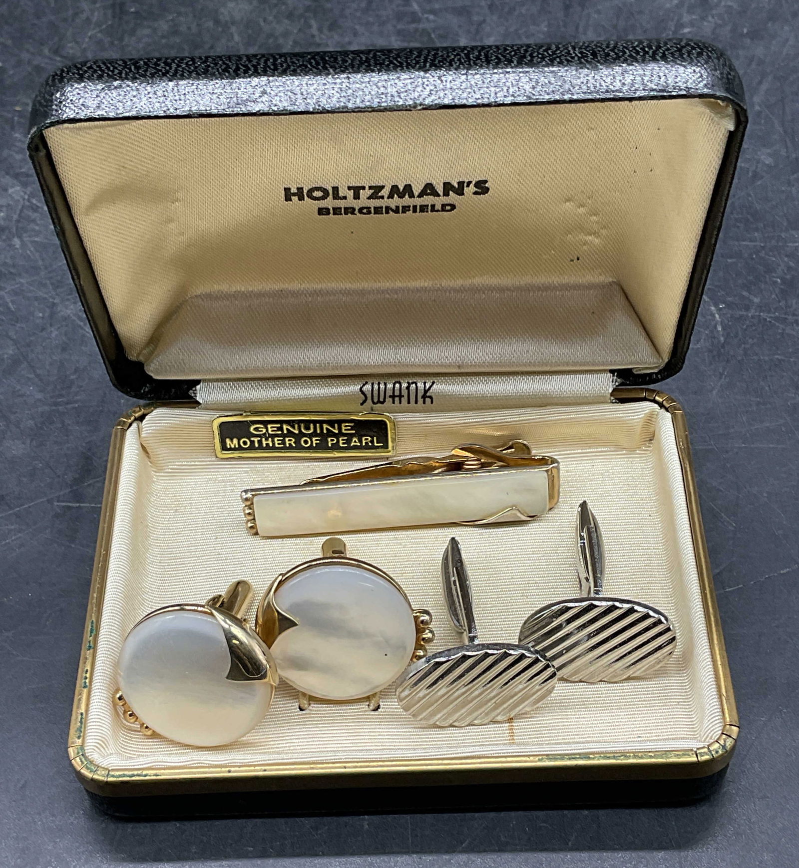 Lot 3 Swank Mother of Pearl Tie Clip & Cufflinks+ (1 of 7)
