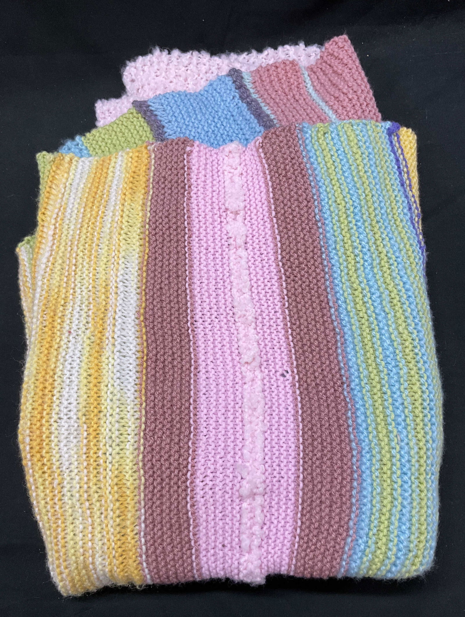 Vintage Knit Multicolored Scarf (1 of 7)