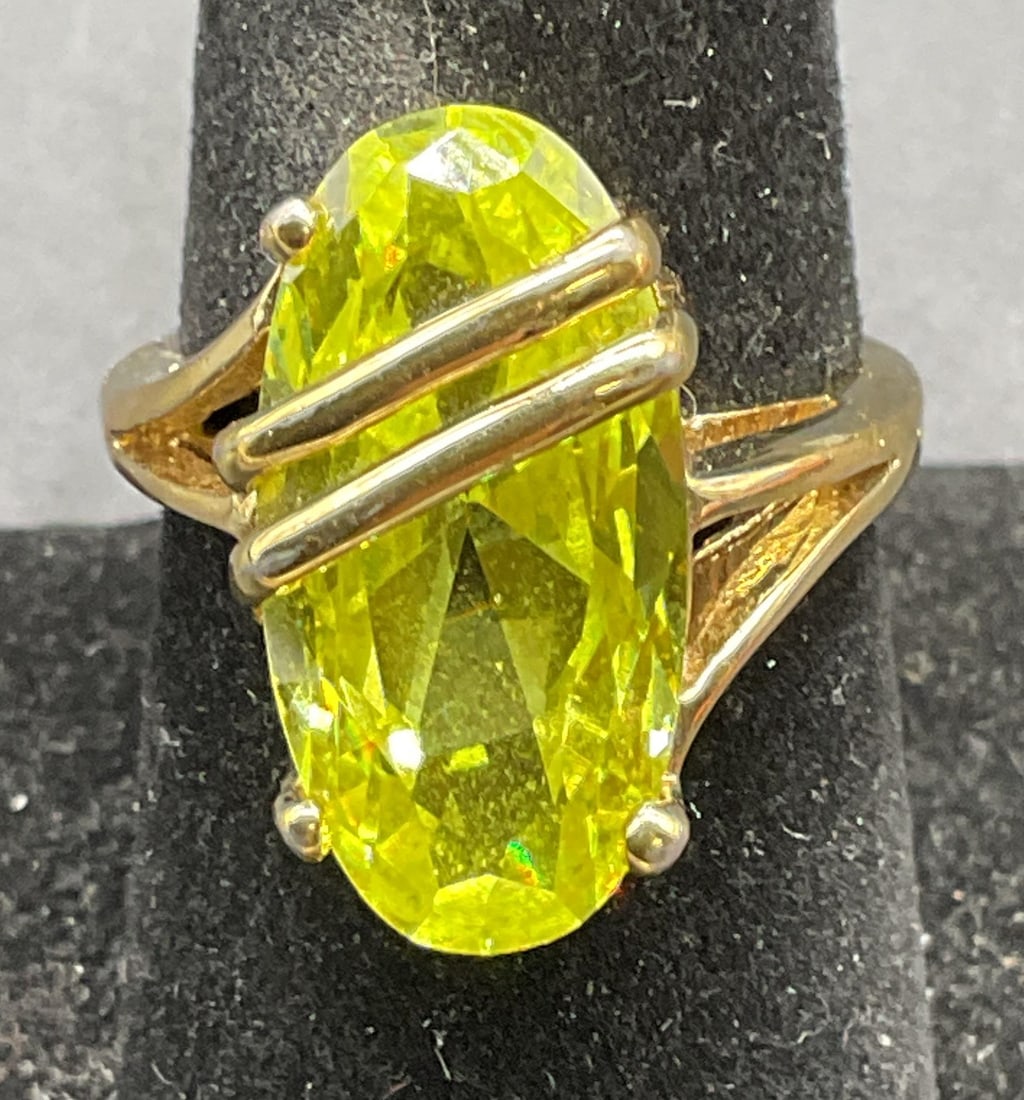 Seta Gold Plated Green Semiprecious Ring (1 of 6)