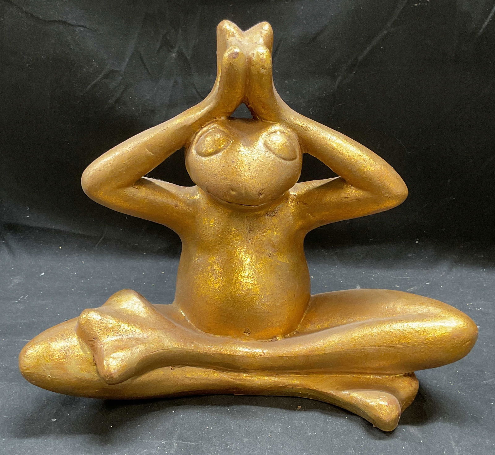 Gilt Meditating Yoga Frog Figural (1 of 6)