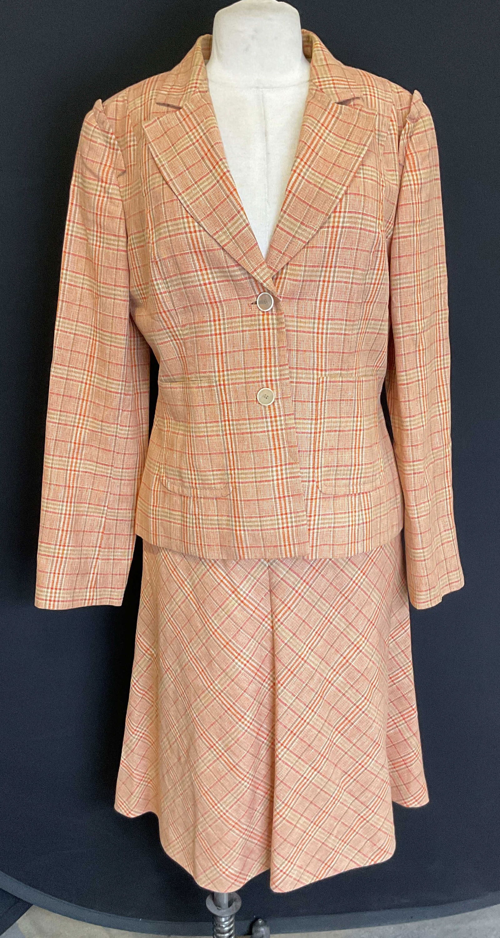 Set2 Vtg Carolina Herrera Linen Jacket Skirt Italy (1 of 9)