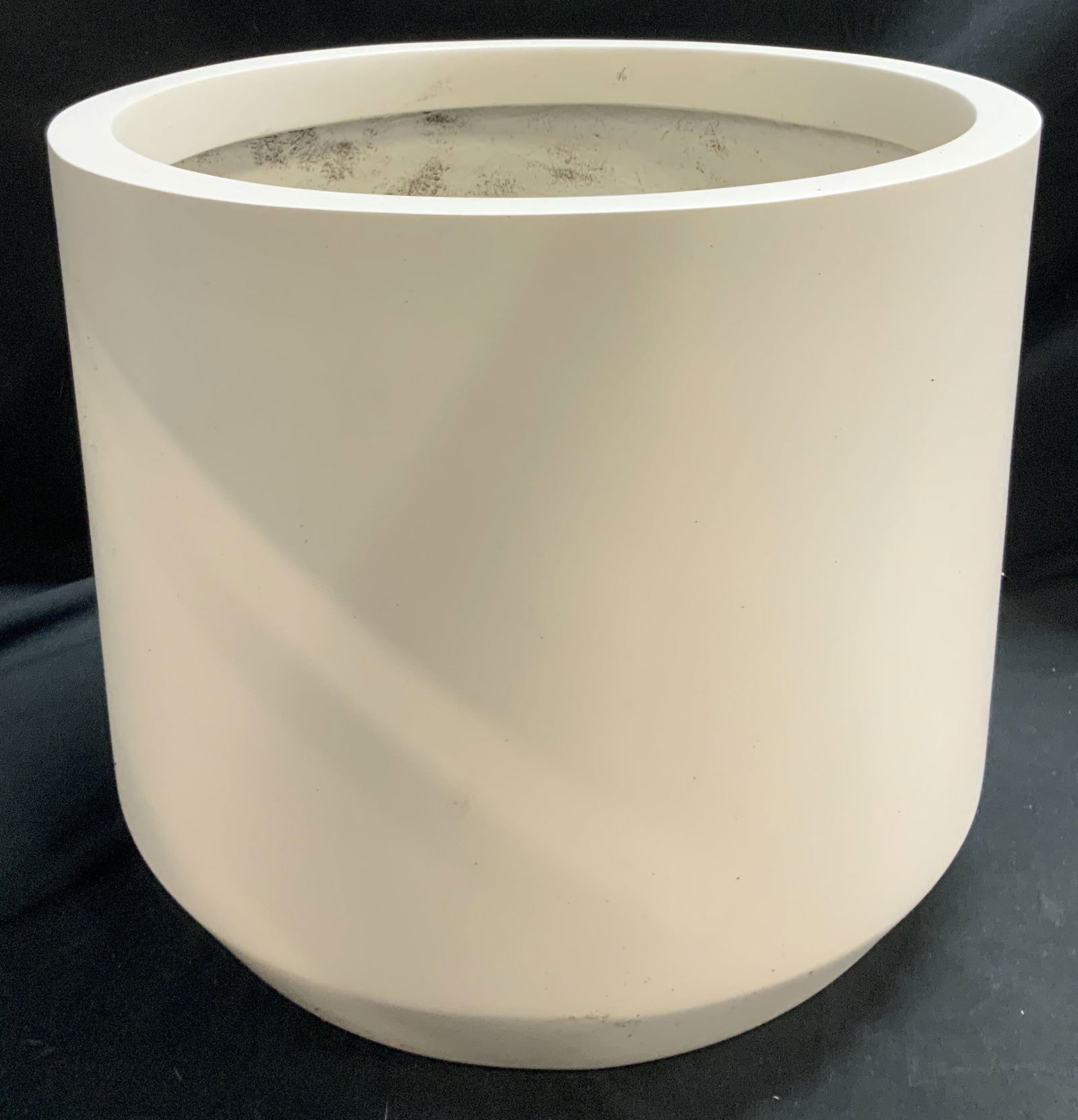 Large Modern White Matte Cylindrical Planter (1 of 6)