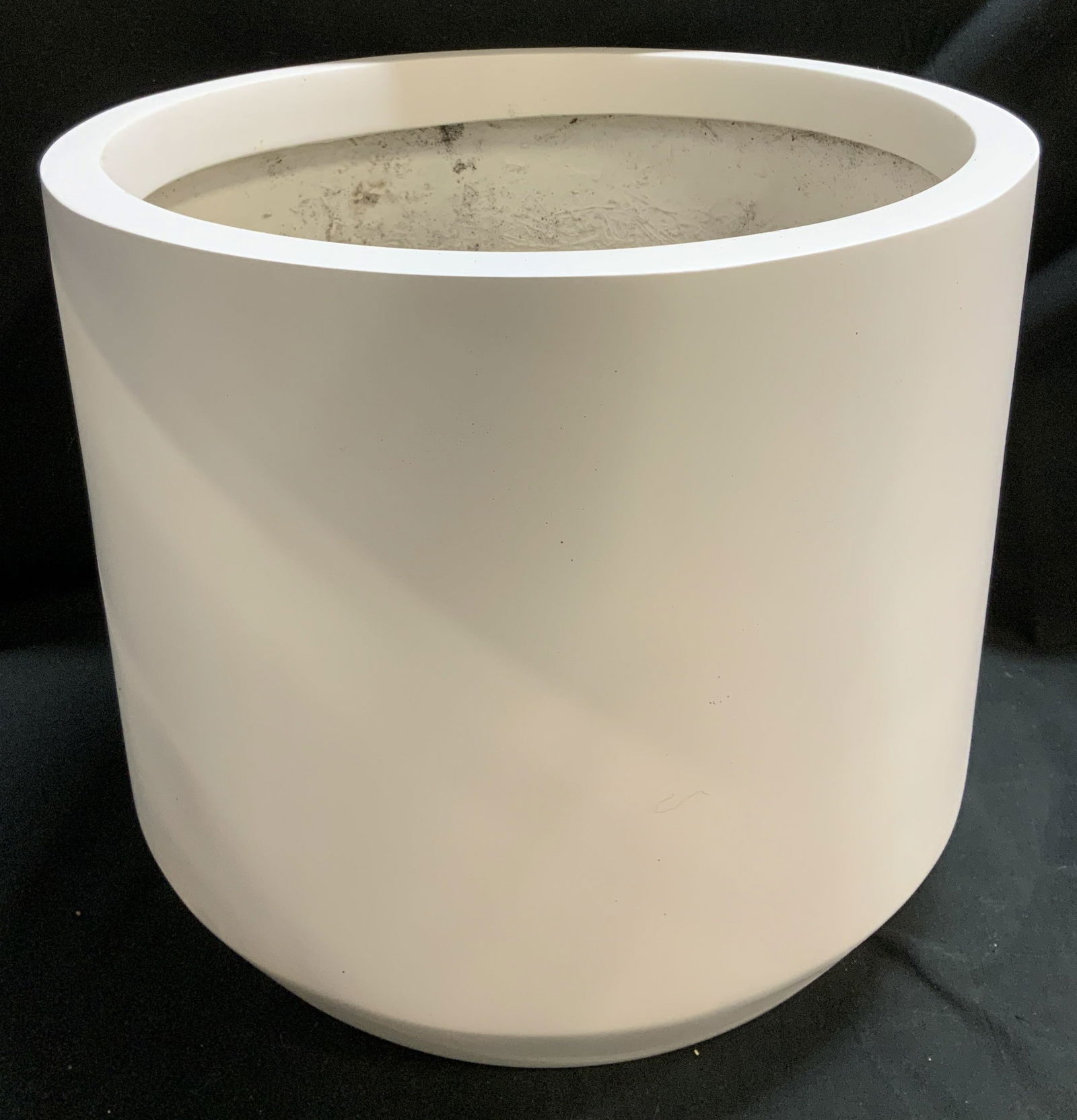 Large Modern White Matte Cylindrical Planter (1 of 6)