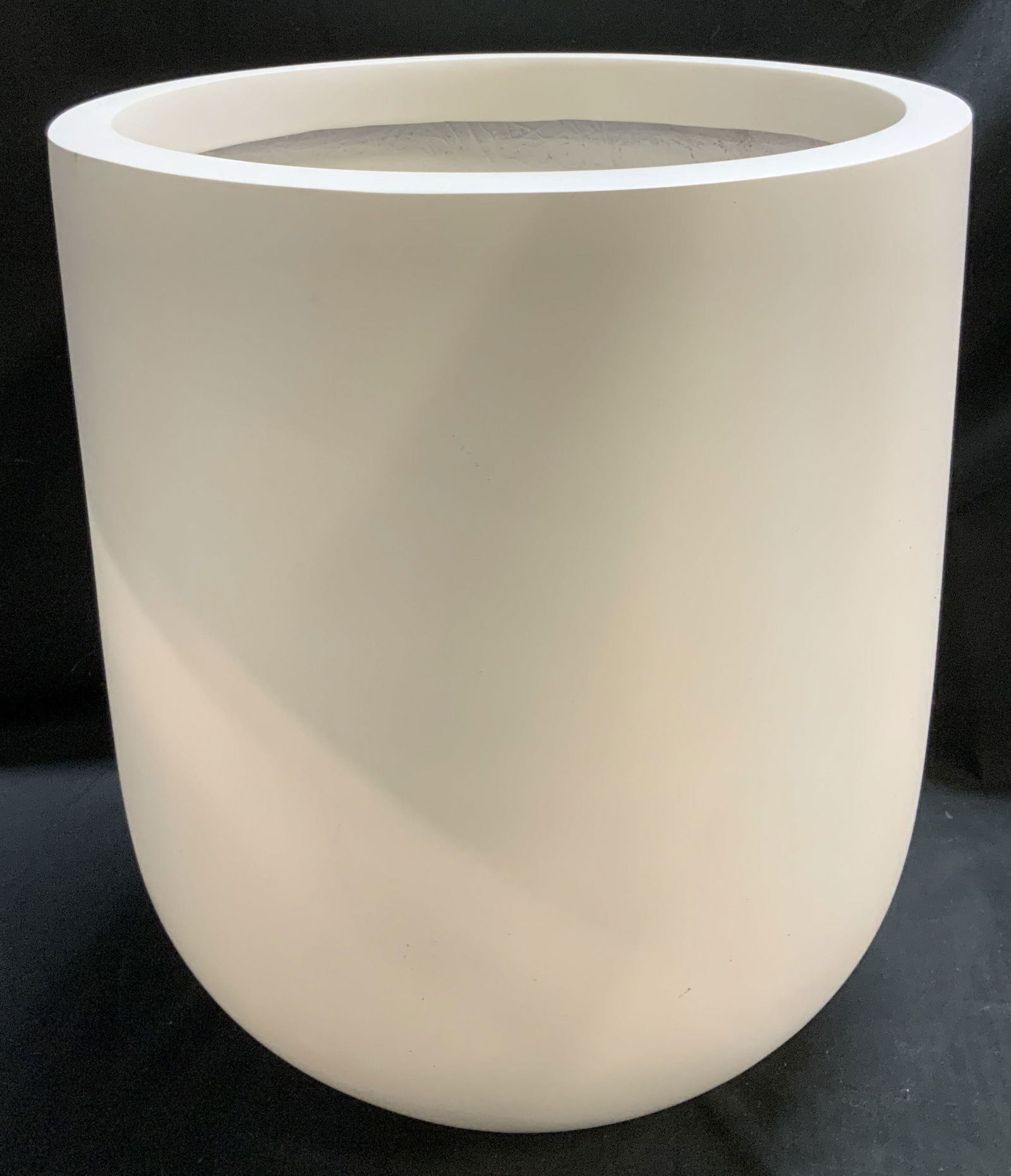 Large Modern White Matte Round Planter (1 of 6)