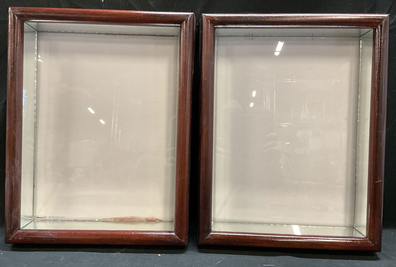 Pair Brown Wood Mirror Shadowbox Frames (1 of 6)