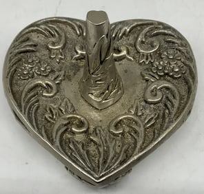 1992 Godinger Silver Heart Shaped Ring Holder