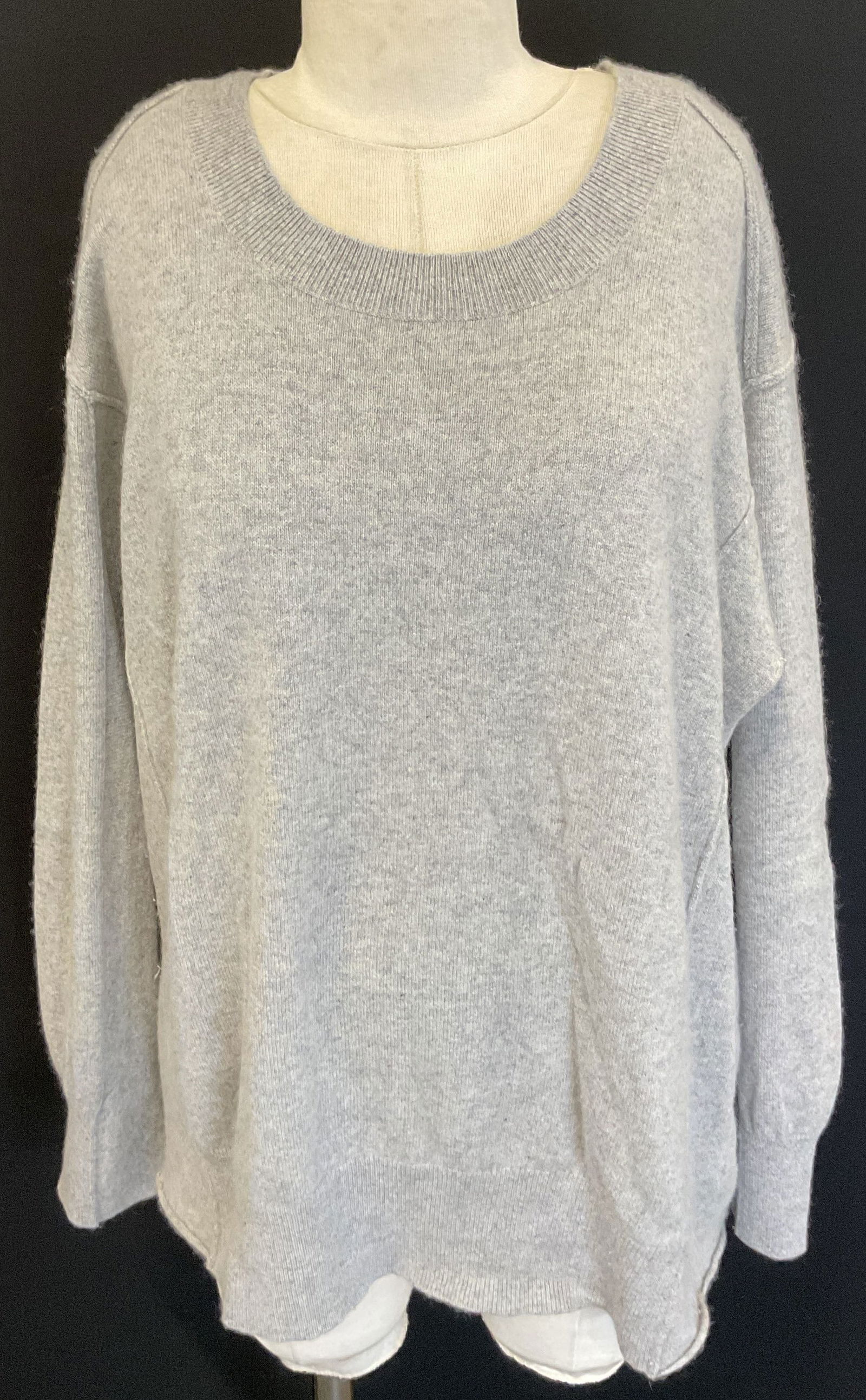 Michael Michael Kors Grey Cashmere Sweater: Michael Michael Kors grey cashmere sweater. Size S. Cashmere material. Ribbed trim. Unique stitching design. Wear consistent with exposure. Sweater, shirt, top, Michael Kors, womens sweater, womens fa
