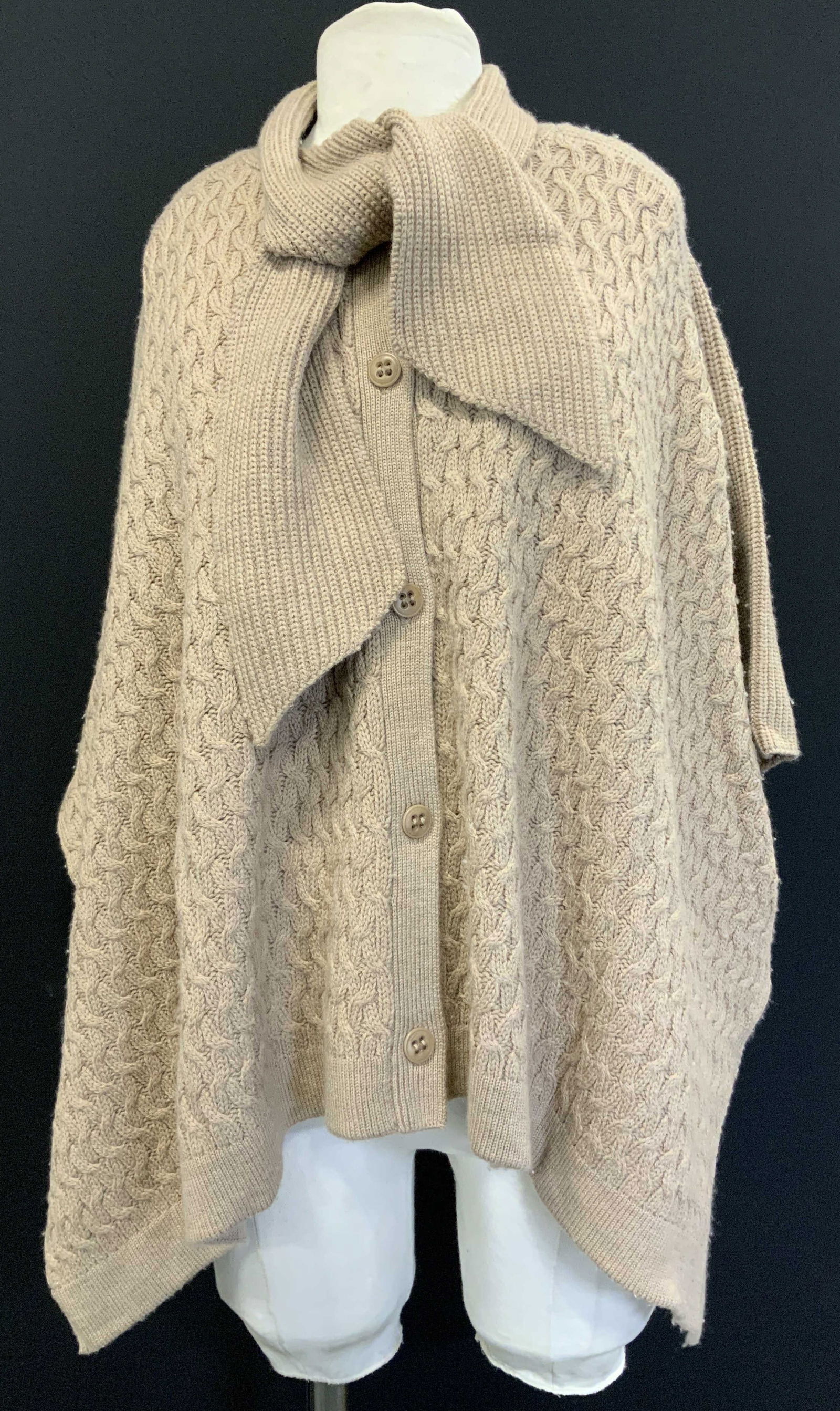 Trina Turk Merino Wool Cable Knit Poncho (1 of 8)