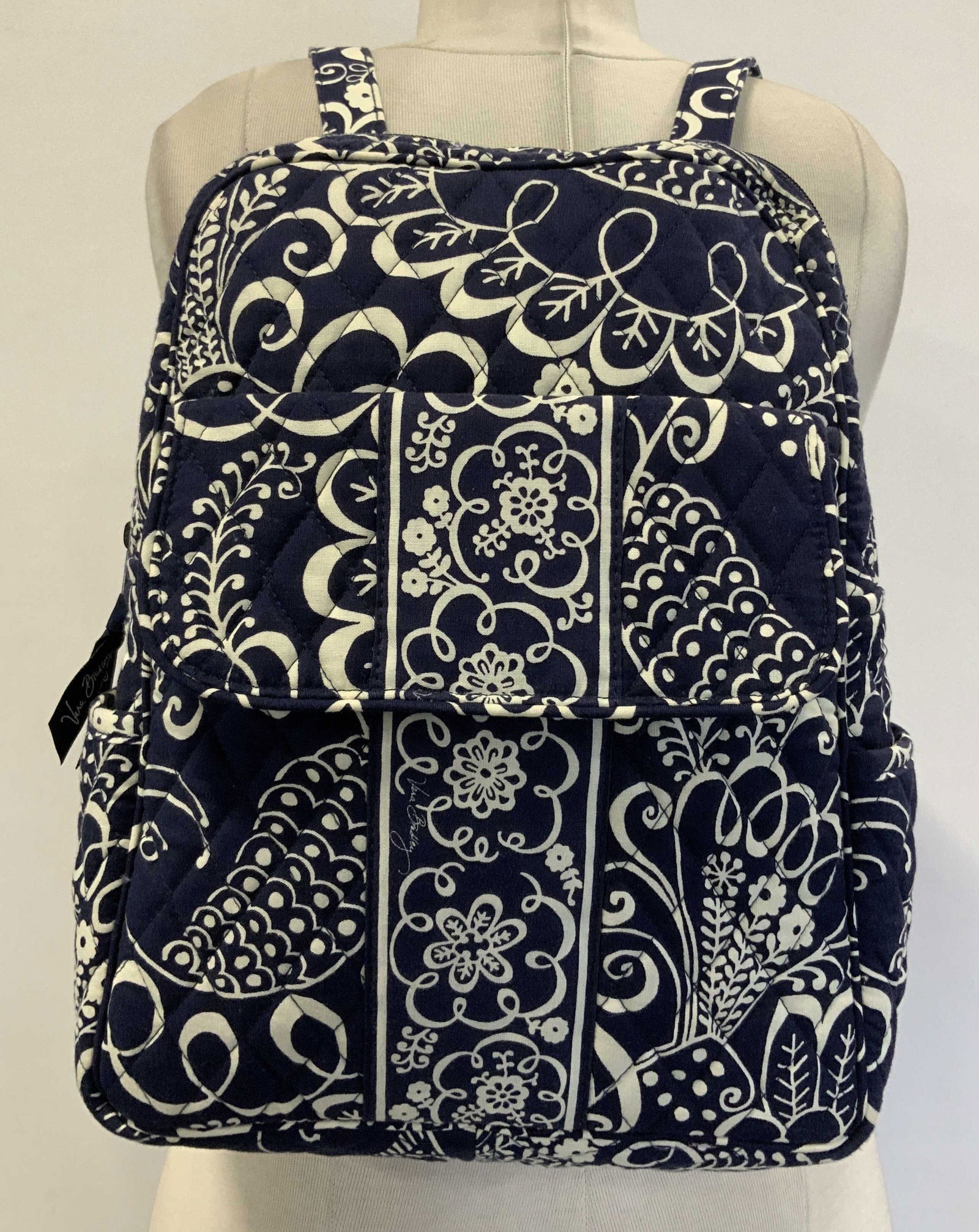 Vera Bradley Twirly Bird Navy Backpack (1 of 6)