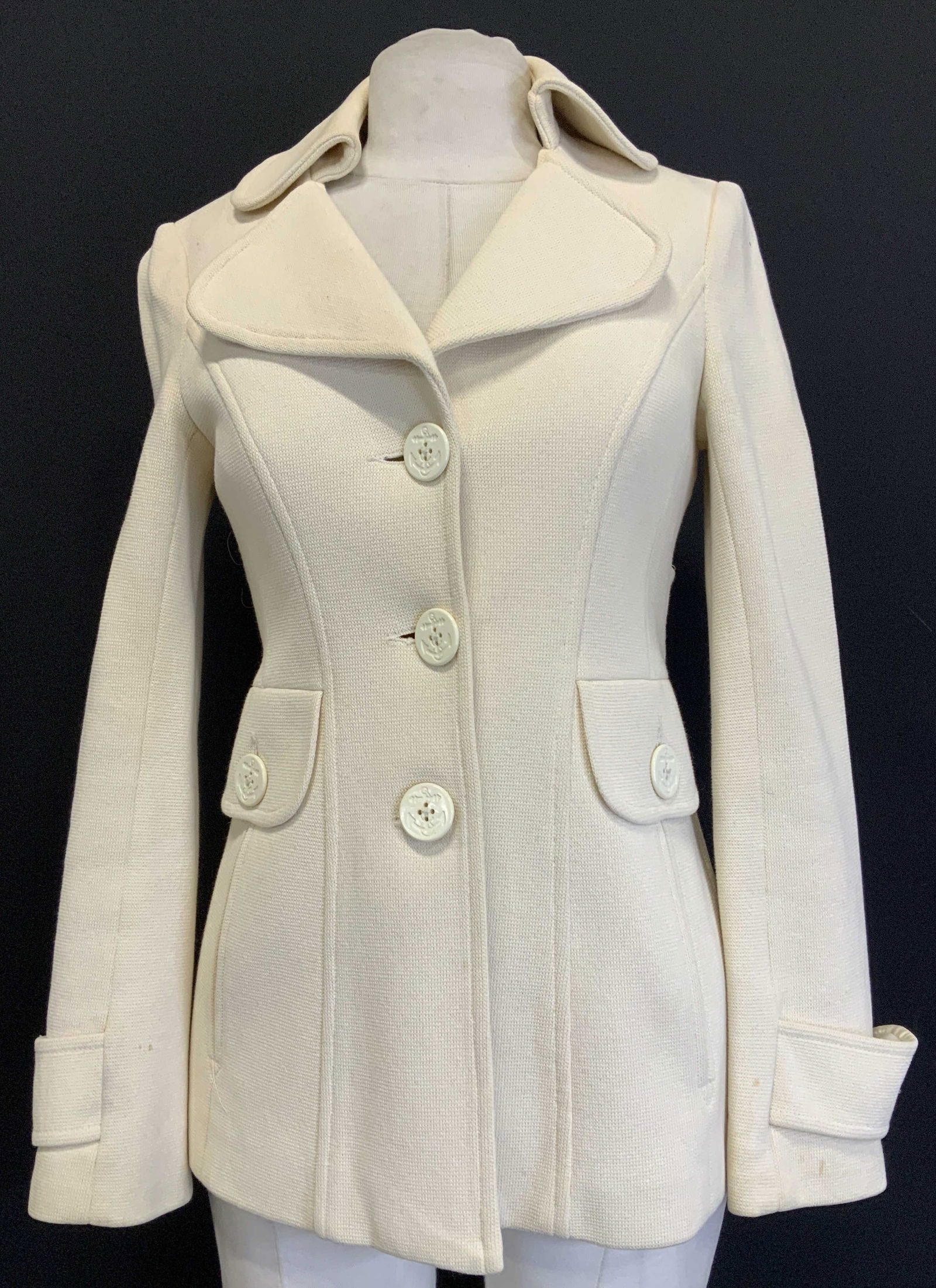 Vntg Nanette Lepore Cream Peacoat USA (1 of 7)