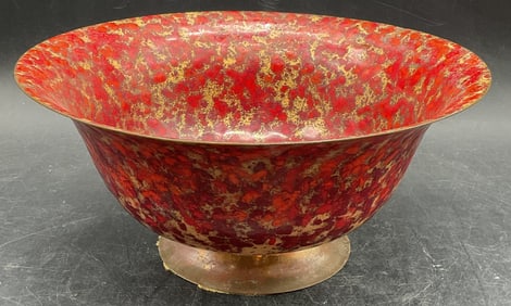 Nekrassoff Red Gold Enamel Copper Bowl