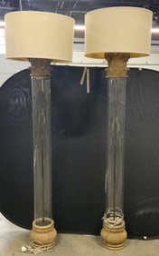 Pair Restoration Hardware Tubular Floor Lamps