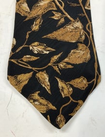 Yves Saint Laurent Gold Leaf Silk Necktie USA