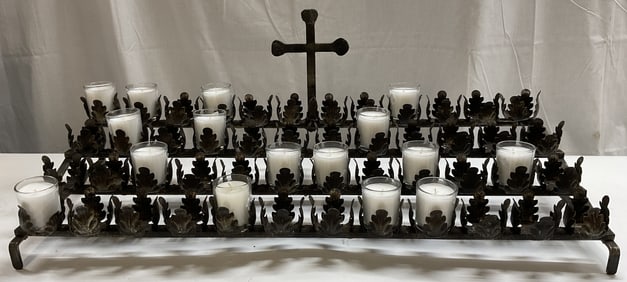 Vintage Cast Iron Devotional Votive Stand