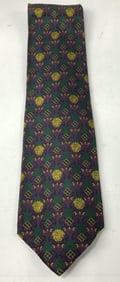 Gianni Versace Stylized Heads Silk Necktie ITALY