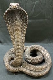 Vtg Gilt King Cobra Figure Sculpture Statue