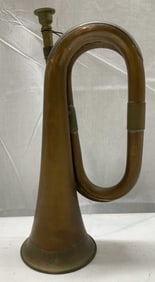 Vtg Copper & Brass Bugle Horn