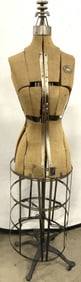 L&M DRESS FORM CO Antq Dress Form Metal Base 62in USA