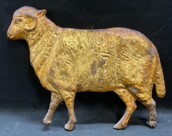 Vintage Gilt Metal Lamb Wall Hanging