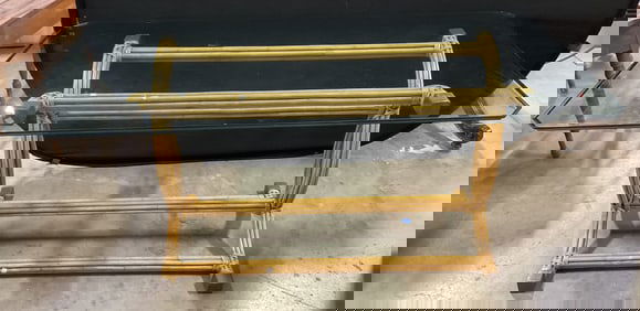 Glass Top Curved Leg Bamboo Dining Table