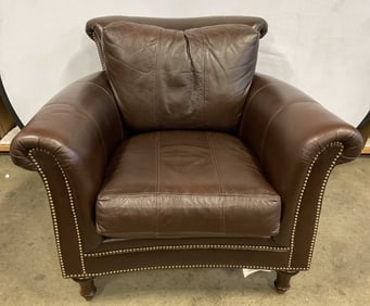 Chaddock Surrey Brown Leather Nailhead Armchair