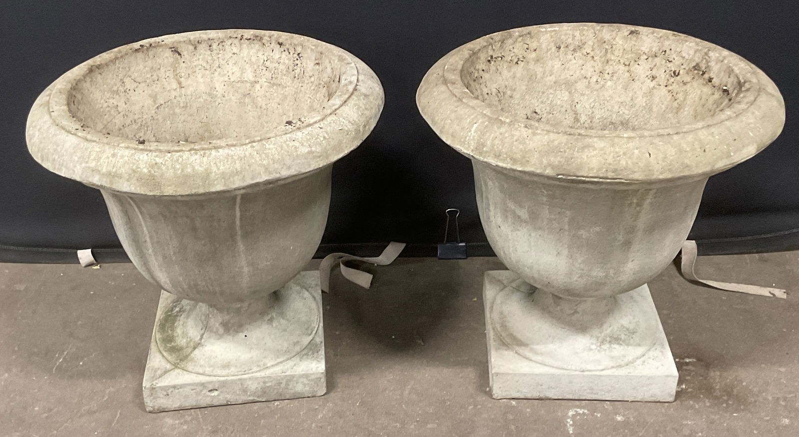 Pair Cement Urn Pedestal Planters (1 of 6)
