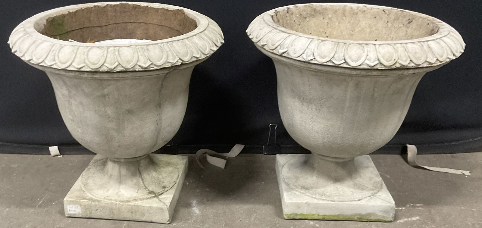 Pair Cement Urn Pedestal Planters (1 of 6)