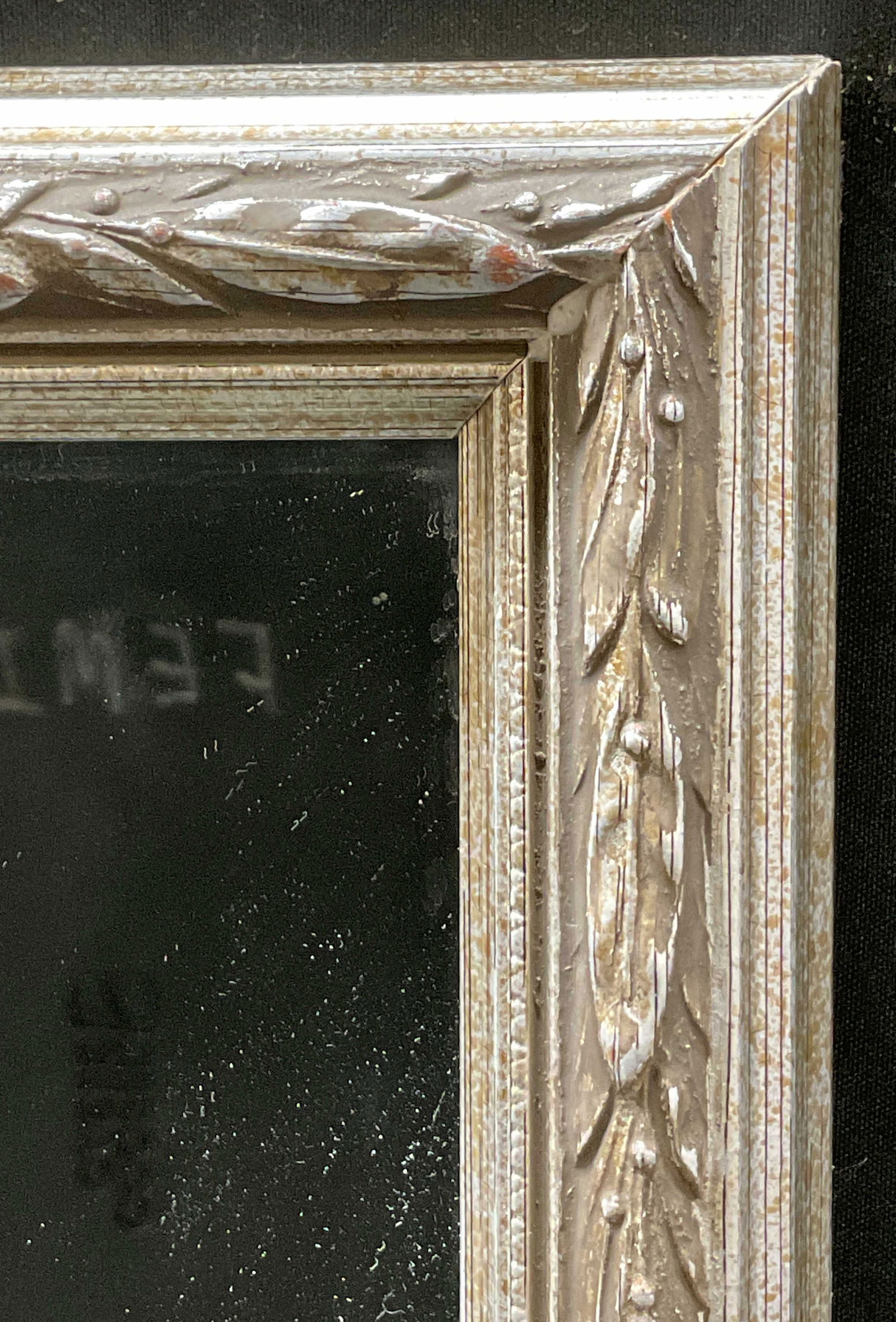 Vintage Silver Leaf Mirror 36in (1 of 8)