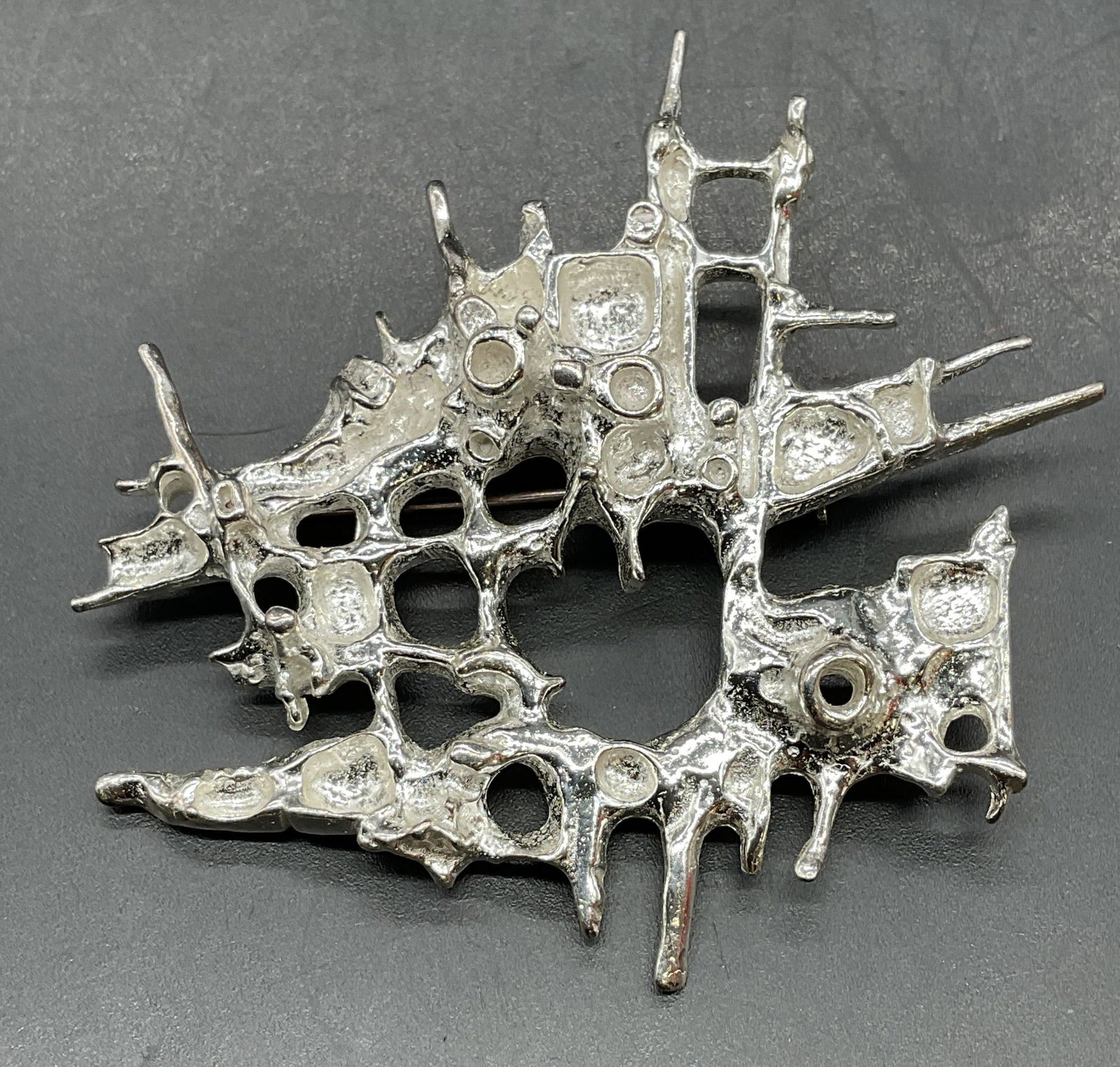Vintage JUHLS Sterling Silver Brutalist Brooch (1 of 7)