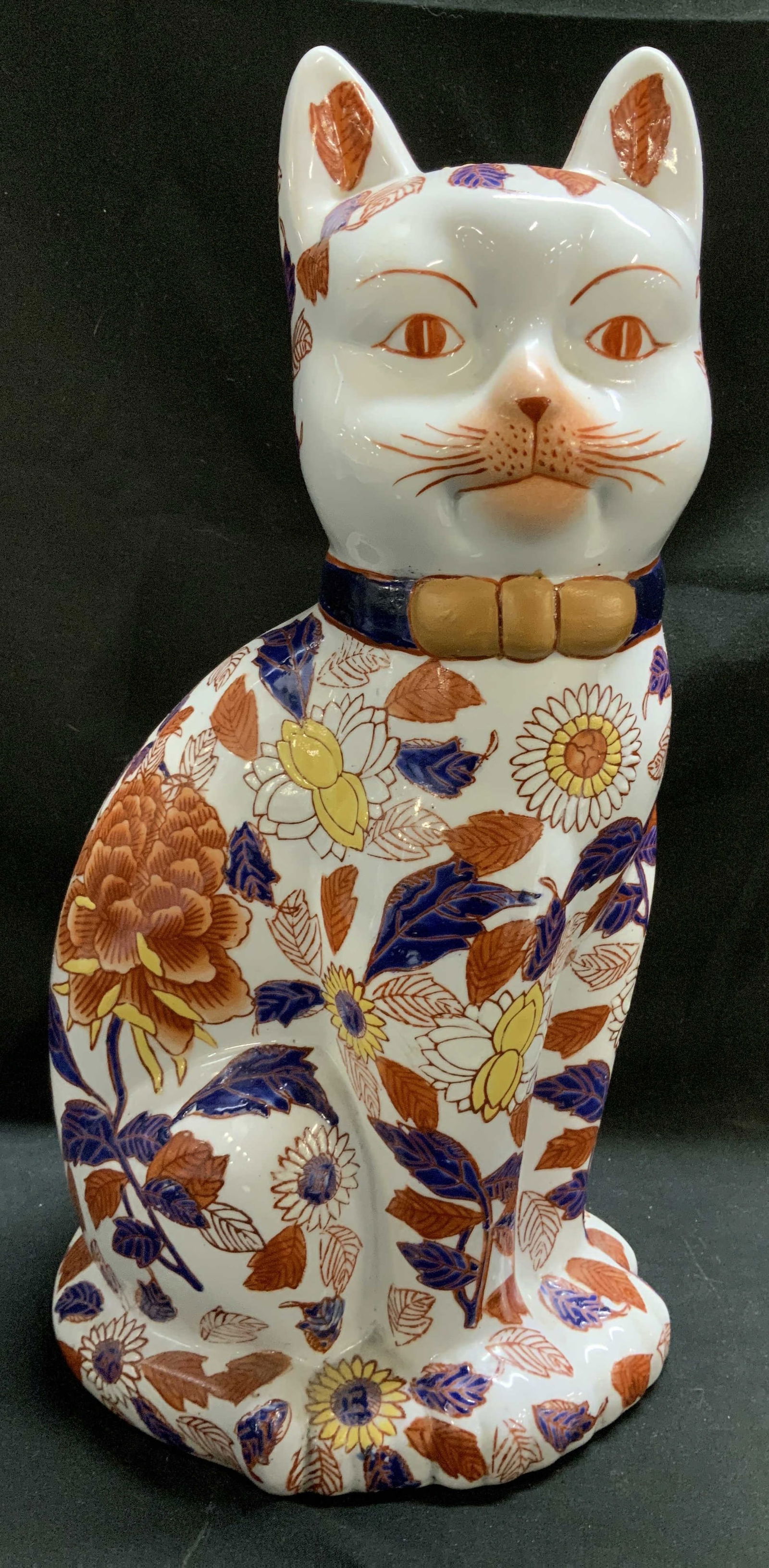 Vtg Imari Hand Painted Porcelain Cat Statue (1 of 7)
