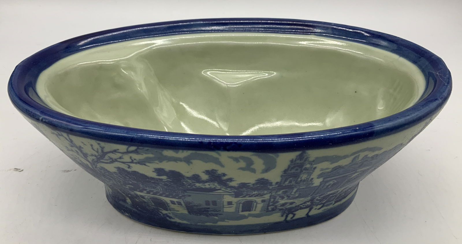 Vtg Victoria Ware Ironstone Flow Blue Pudding Mold (1 of 6)