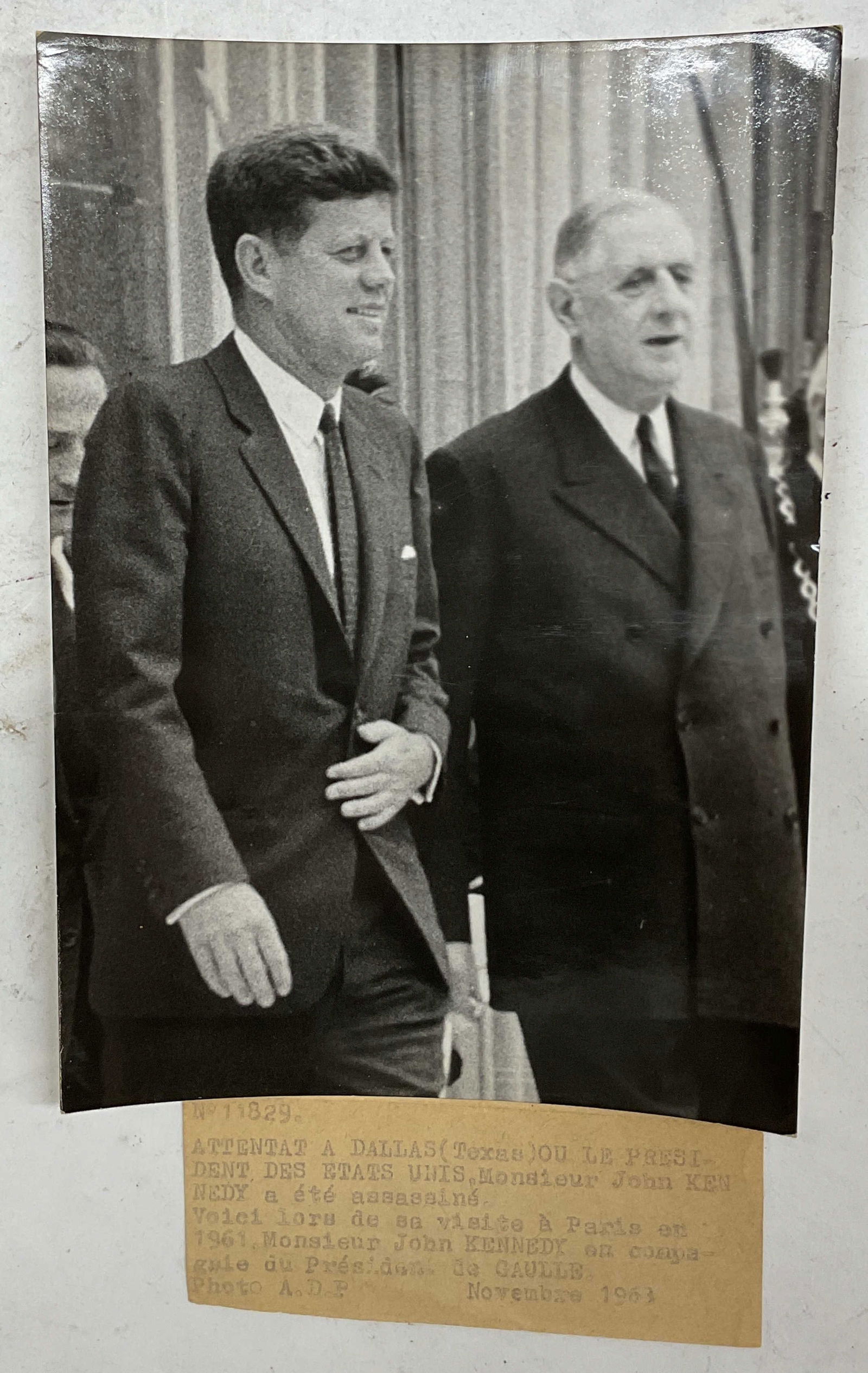 Nov1963 Photo John Kennedy W President De Gaulle (1 of 9)