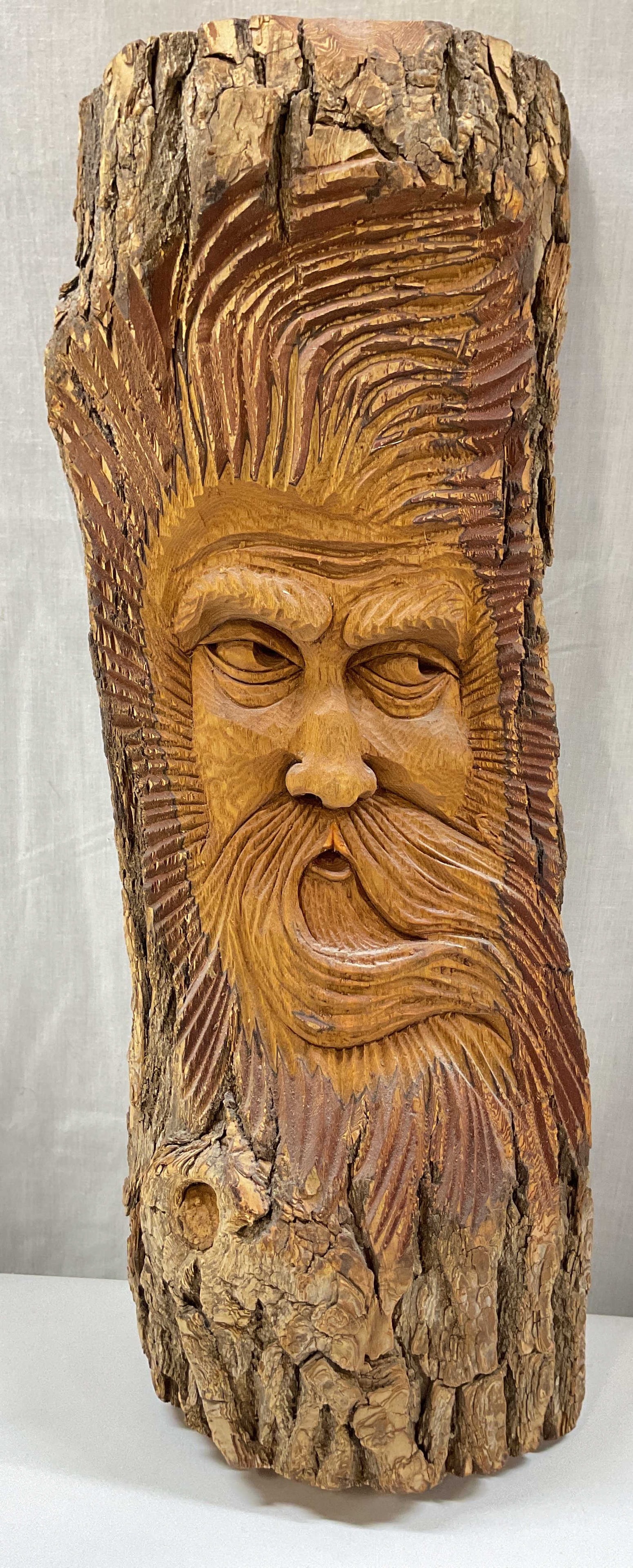 SGND Hand Carved Wood Folk Art Face 1999 (1 of 12)