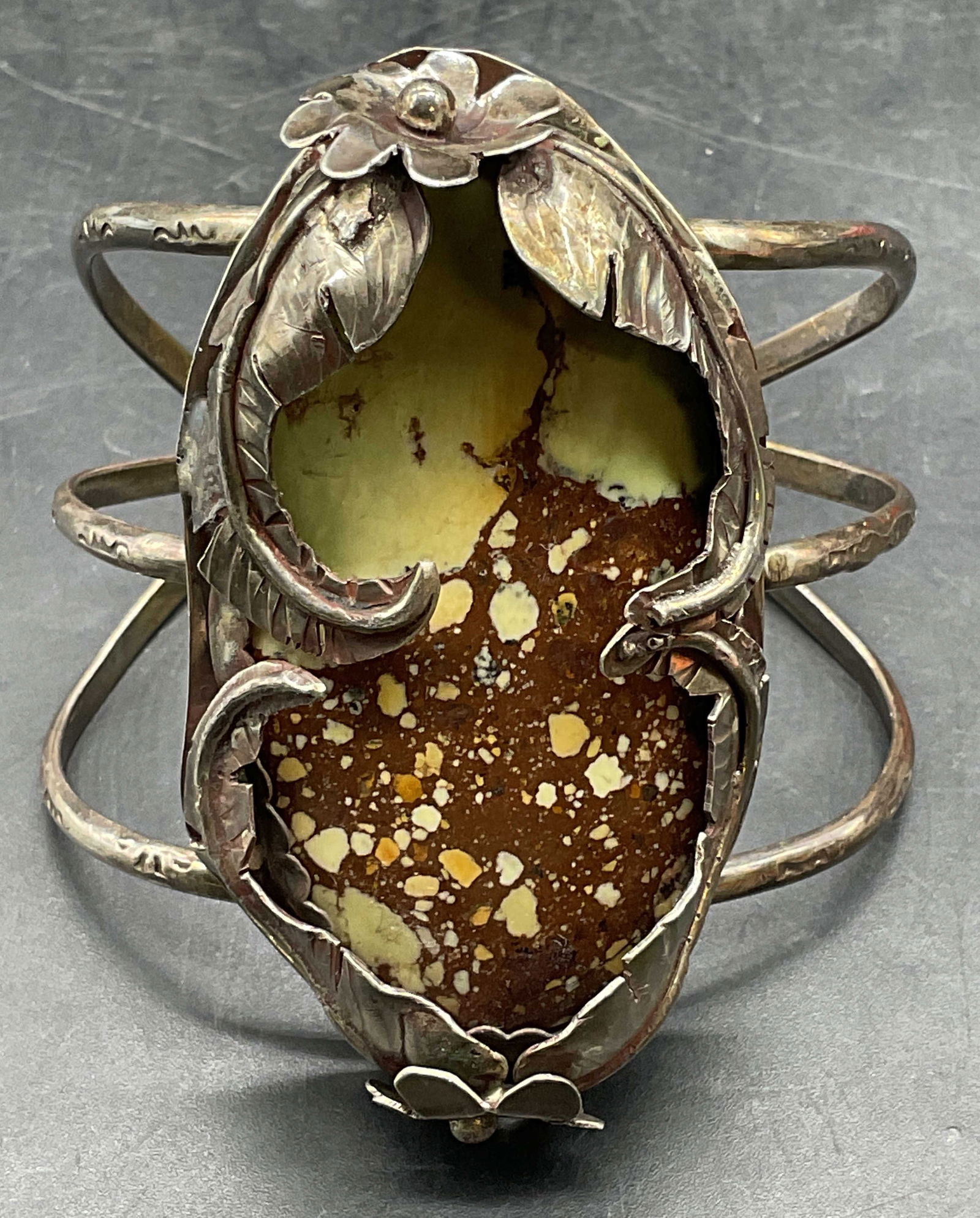 Sgnd Emma Melendez Sterling Silver Stone Bracelet (1 of 6)