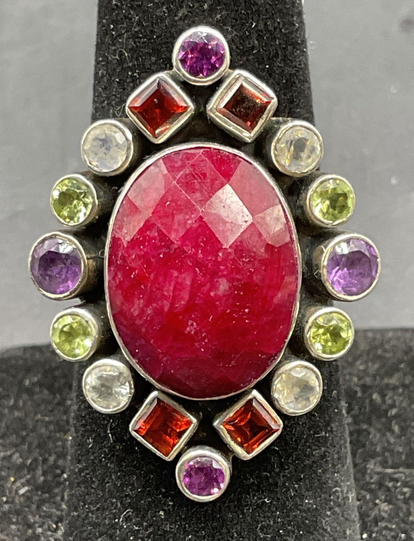 NB Sterling Silver Ruby Semiprecious Ring (1 of 6)