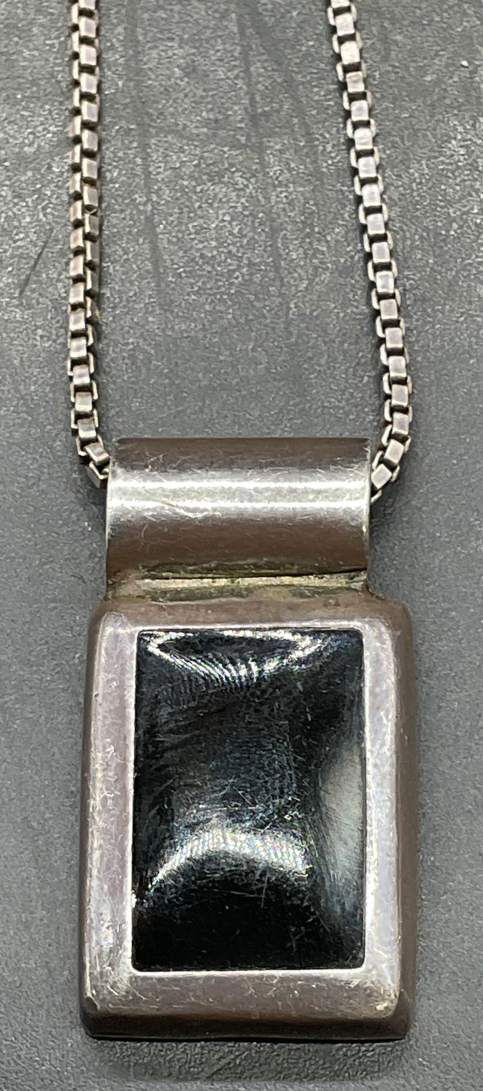 ATI Sterling Silver Black Pendant Necklace Mexico (1 of 6)